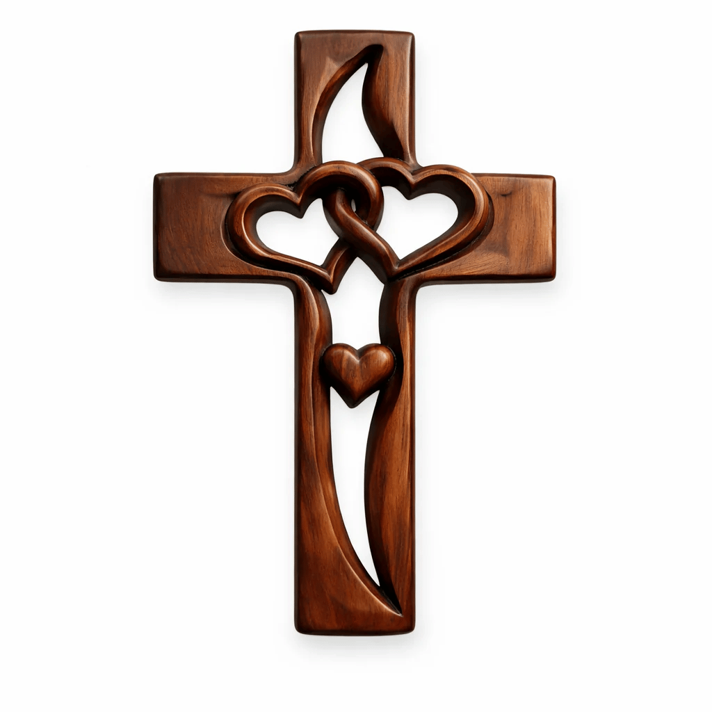 ✝️Handcrafted Two Heart Cross