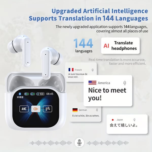 🎧Wireless Bluetooth Translation Earphone With LED display screen(Fit iOS & Android)