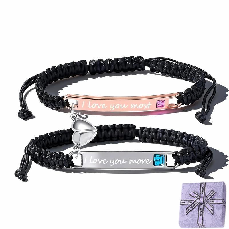 ๐Valentine's Day Hot Sale - ๐ Adjustable couple bracelets with heart charm for love