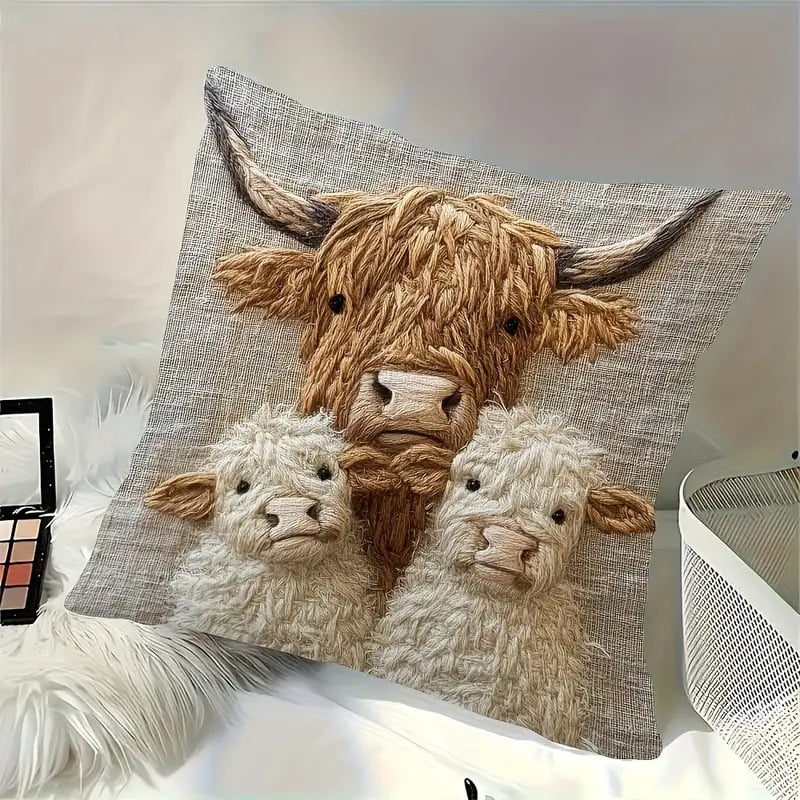 ๐ฎ๐ Personalized Scottish Highland Cattle Pillow Cover