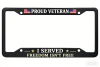 Veteran Metal License Plate Frame