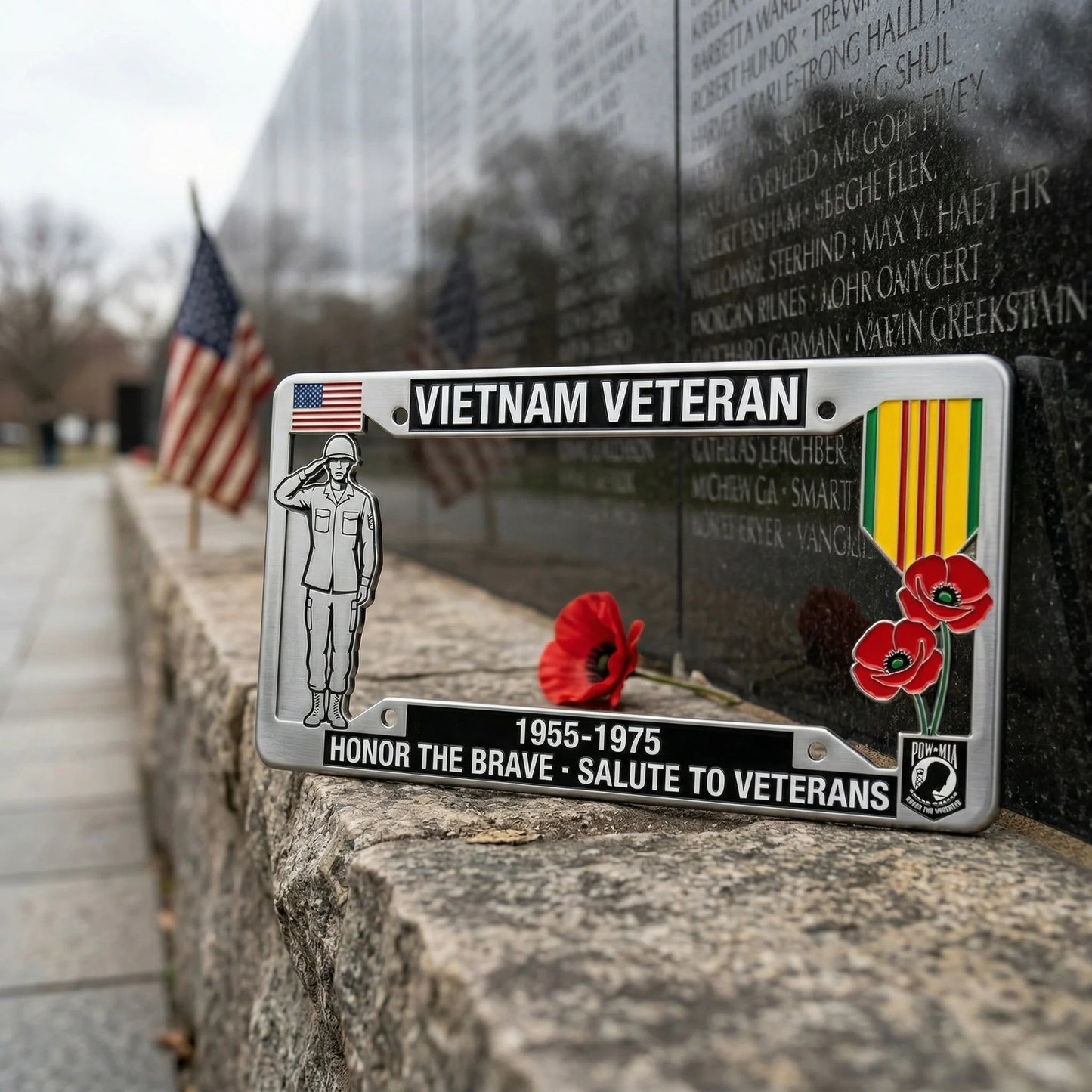 Vietnam Veteran Tribute License Plate Frame | Perfect for Front & Rear Use