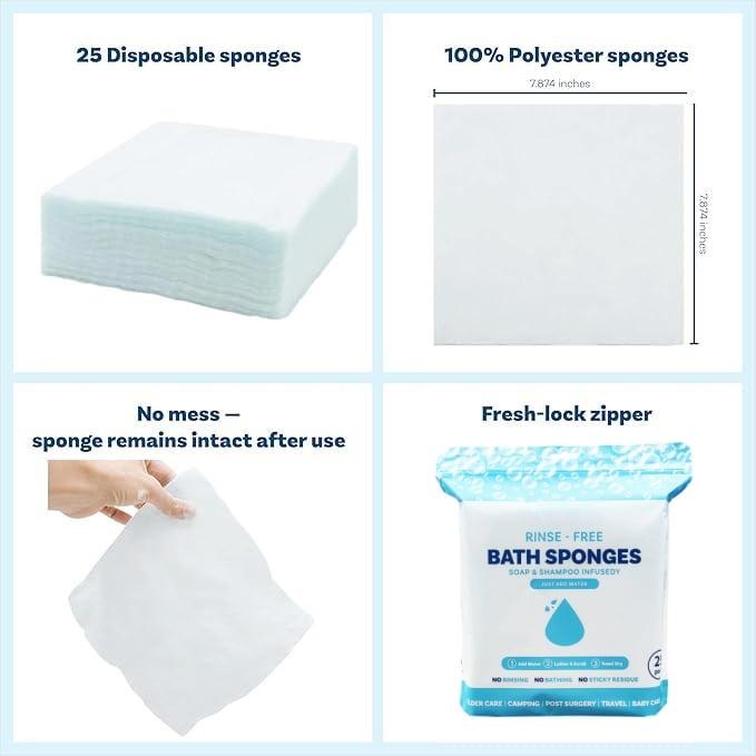 🏆Flash Sale⚡ 50K+ 🌈Disposable Rinse-Free Bathing Wipes🧼