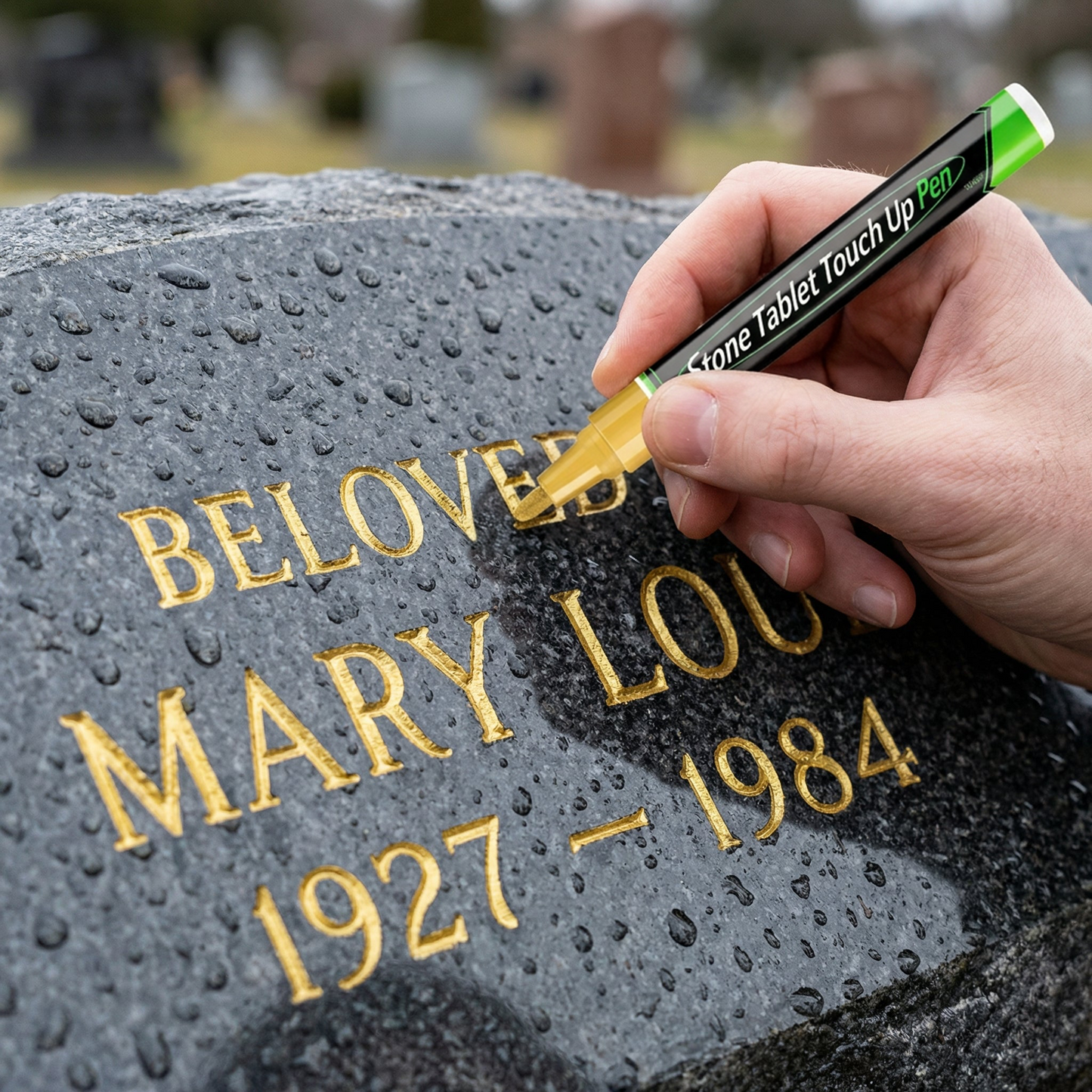 🐦Golden Tombstone Marker Pen for Restoring Faded Grave Inscriptions