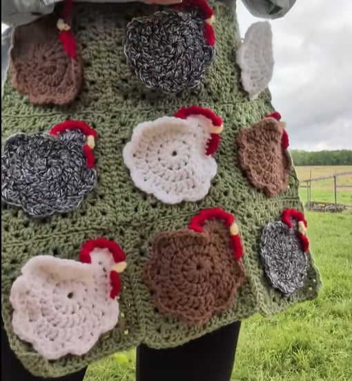 🐔Handmade Crochet Chicken Egg Collecting Apron🥚🎁