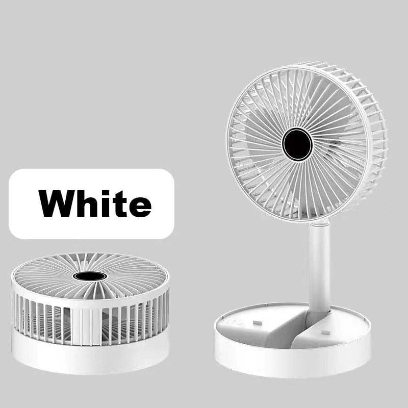 🌀 NOW! 🔋 Telescopic Folding USB Charging Fan – Adjustable height, quiet operation & portable – perfect for desk, travel or outdoor use 💨