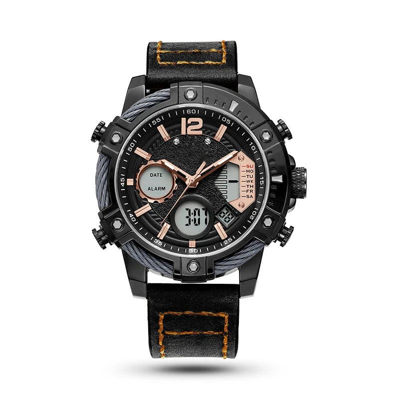 🔥Multifunctional Dual Display 3ATM Waterproof Men's Quartz Sports Watch