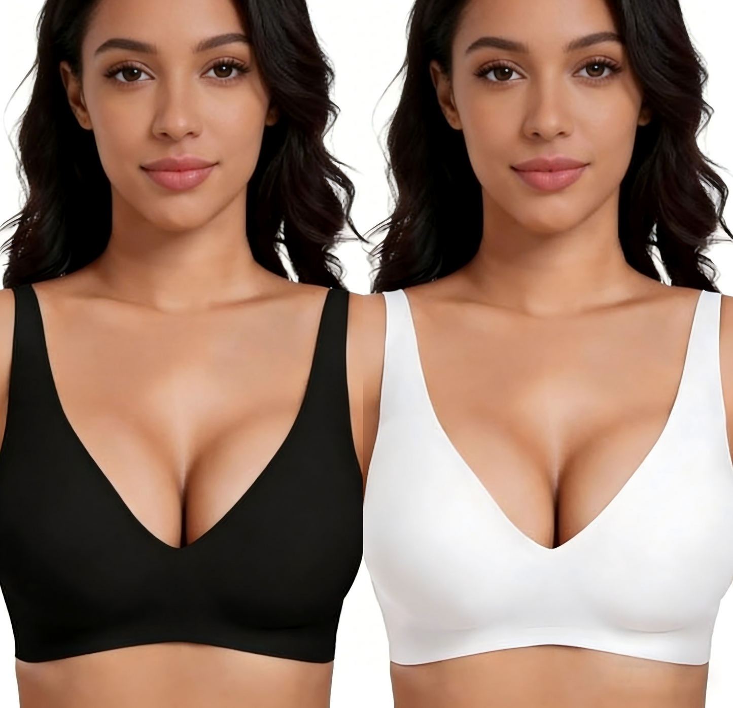 💗LIMITED TIME SALE 49% OFF⚡50K+ SOLD💕 Jelly Wireless Womens Comfortable Wireless Bras Push Up Bralettes Seamless Tshirts Bras Deep V Everyday Bras