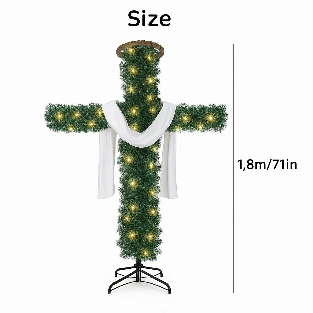 🎄Handmade Illuminated Christmas Cross✝️ – A Symbol of Light & Hope