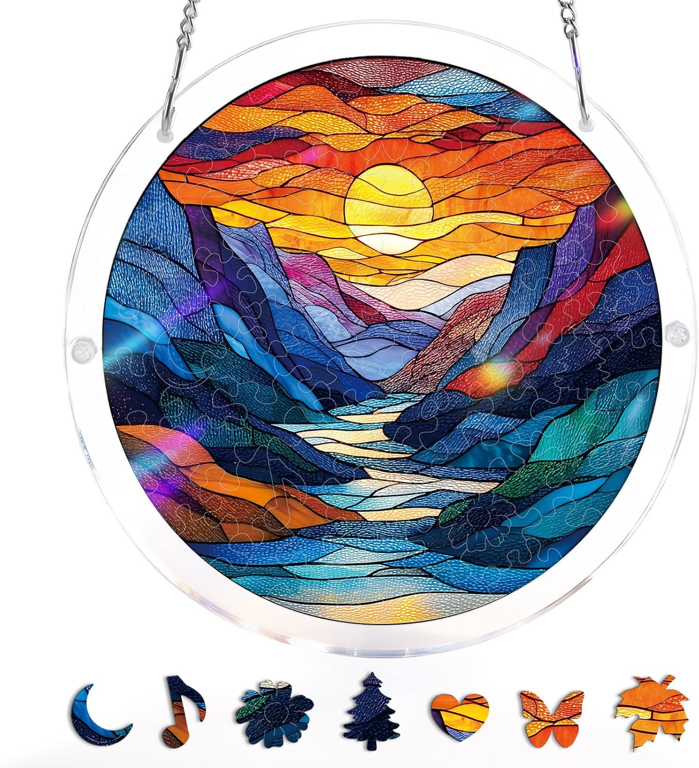 🧩Acrylic Jigsaw Puzzle Suncatcher - Glowing Feather Haven