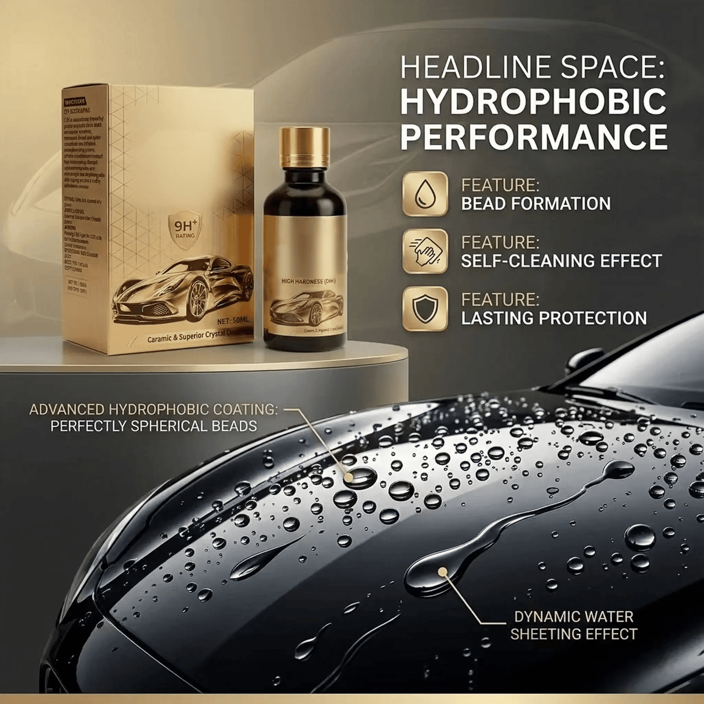 🎁🔥Graphene Ceramic Coating for Cars – 9H Hardness, 10+ Years Protection, Hydrophobic & Scratch Resistant