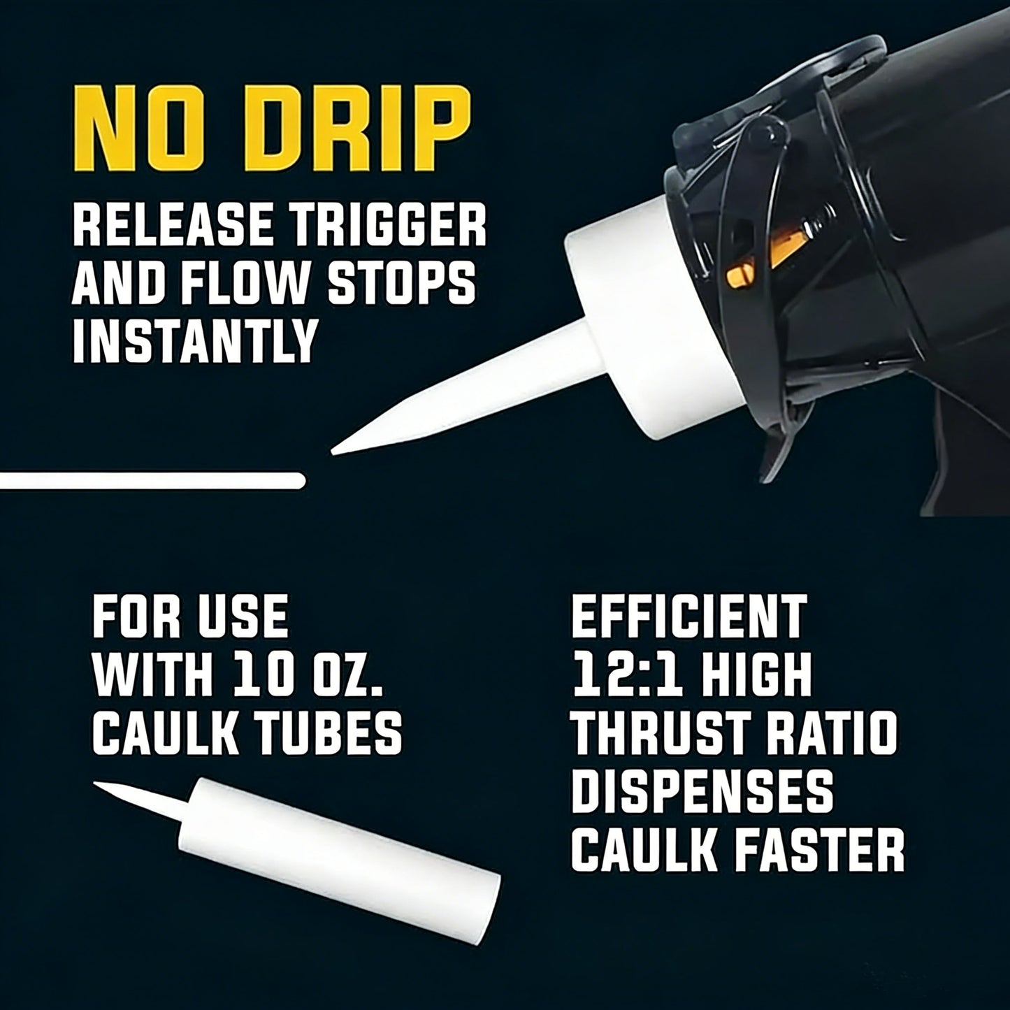 ðĨð ïļ Caulking Gun â Anti-Drip, 12:1 Thrust Ratio