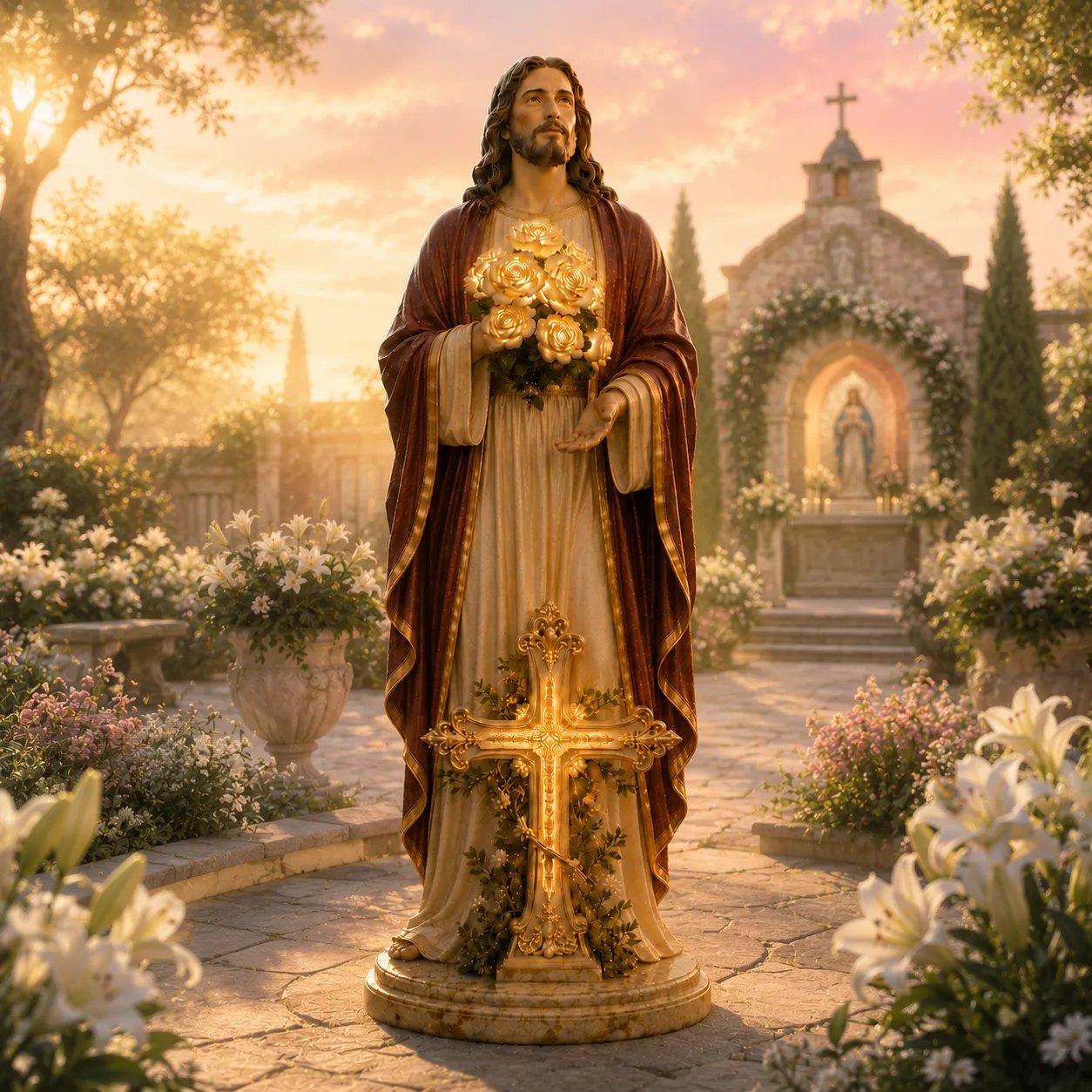 💛 Blessed Light of Jesus Garden Sculpture(8in)