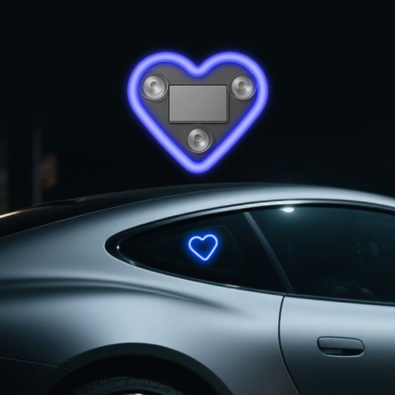 🔥Last Day Promotion 49% OFF🔥 - Solar Powered Wireless LED Heart Shape C-Pillar Neon Light