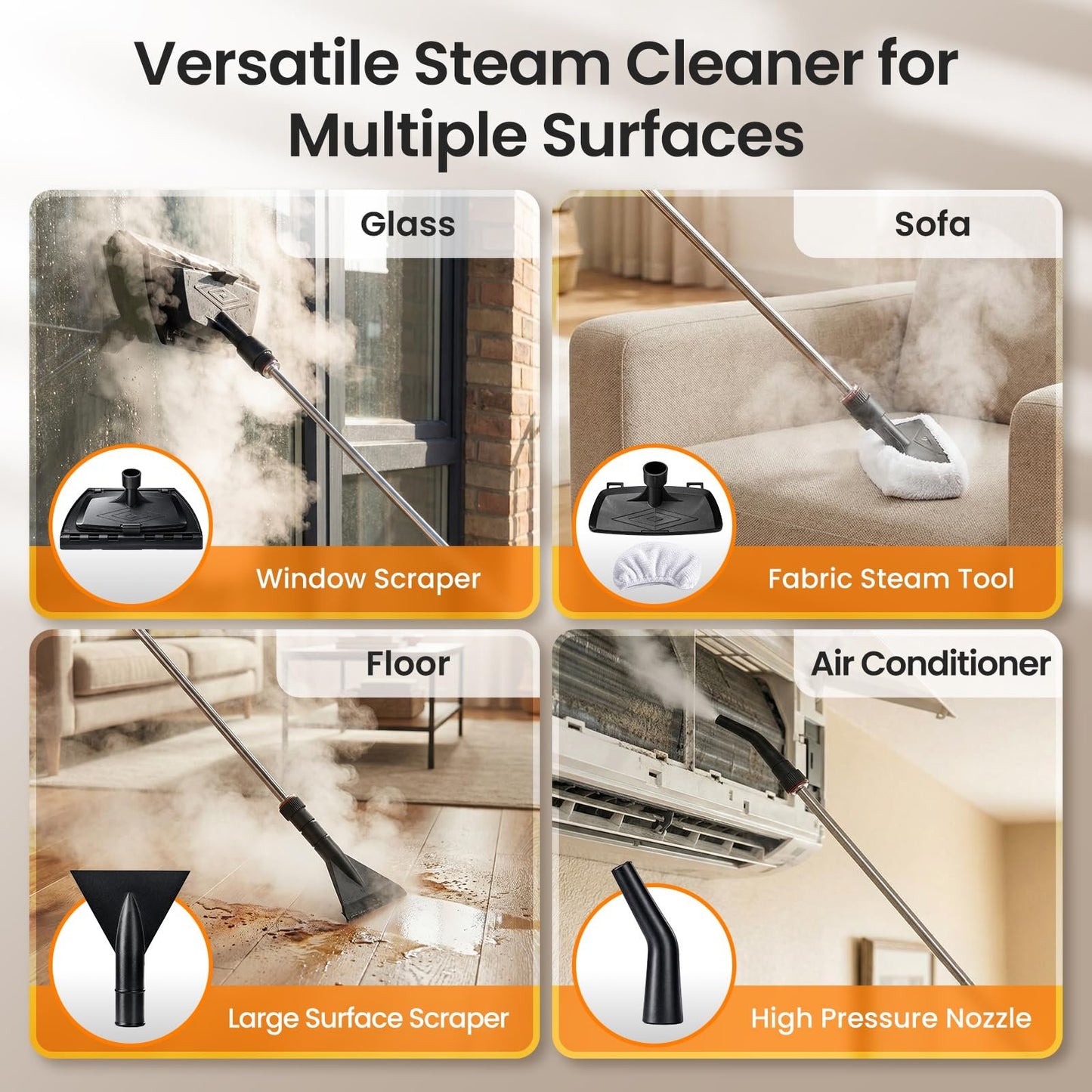 💦2500W Handheld Steam Cleaner for Home