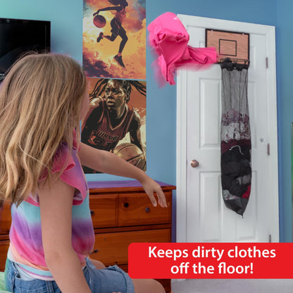 Over-the-Door Basketball Hoop Laundry Hamper