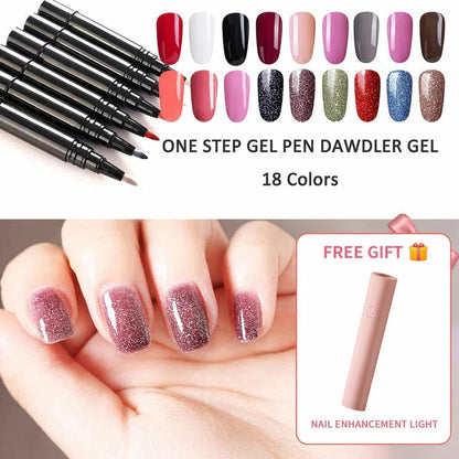 💅 Limited Time Buy 1 Get 1 Free - £9.99! ✨One Step Nail Gel Pen🎨Free handheld mini UV nail lamp💡