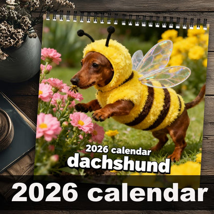 2026 Dachshund Wall Calendar – Cute Sausage Dog 12-Month Planner for Dog Lovers