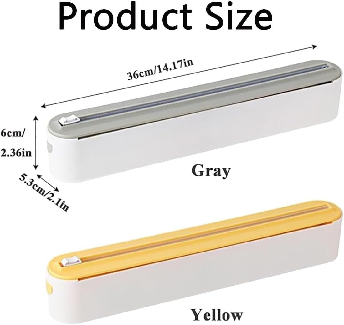 Magnetic Plastic Wrap Dispenser with Slide Cutter