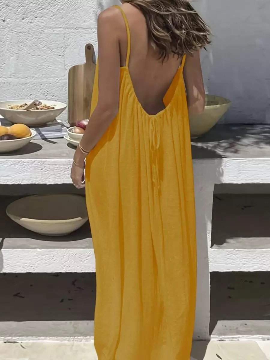 ✨ Adjustable backless strap dress – show off your charm! 💕