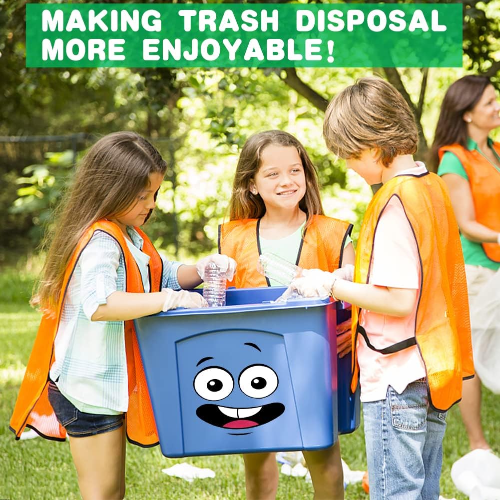 🌱 Eco-Friendly Trash Can Face Sticker Set