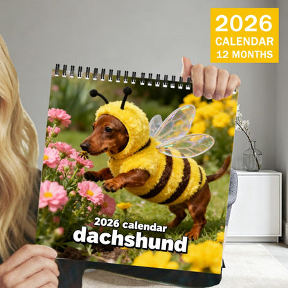 2026 Dachshund Wall Calendar – Cute Sausage Dog 12-Month Planner for Dog Lovers