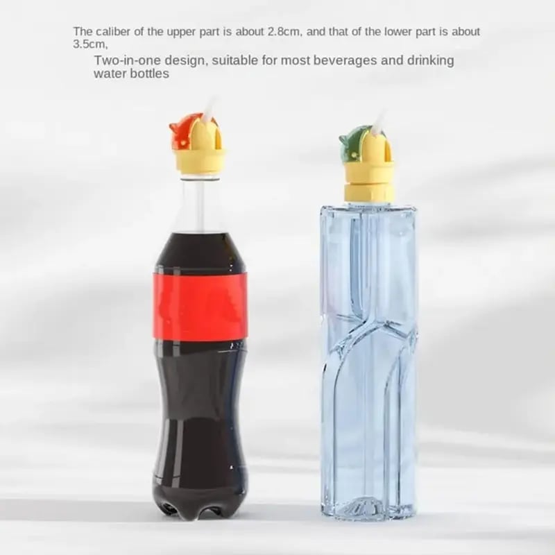 🔥Water Bottle Spout Conversion Cap with Straw | Universal Fit for Juice & Water Bottles | Spill-Proof Flip Top Cover for Toddlers & Children