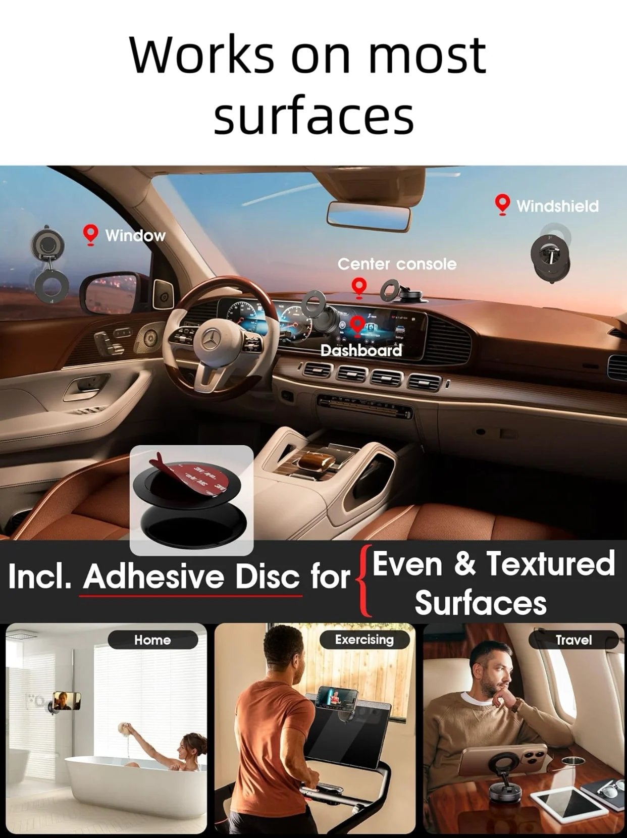 Twist-Lock Magnetic Phone Mount – Strong Suction 360° Adjustable Multi-Surface Holder