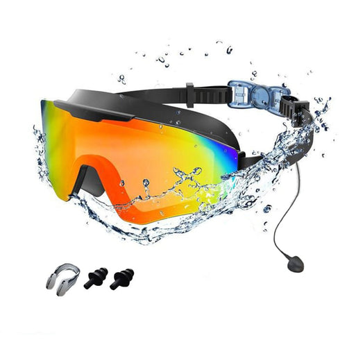 3-Color Anti-Fog UV Swim Goggles Set with Earplugs & Nose Clip