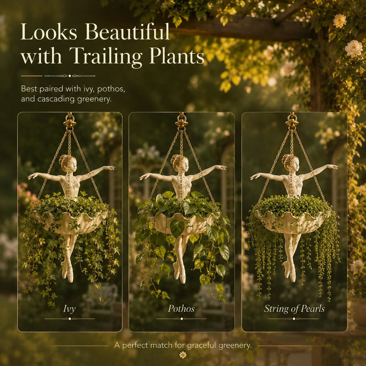 💃 Ballet Dancer Hanging Planter– 🌿Elegant Garden Decor for Porch & Patio