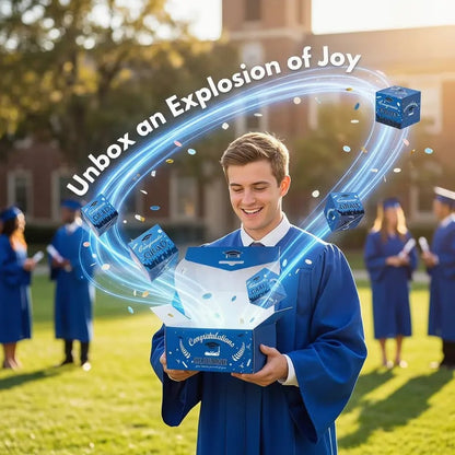 2026 Graduation Explosion Pop Gift Box 🎓 Surprise Bounce Cash Box Grad Party Gift Bag Set