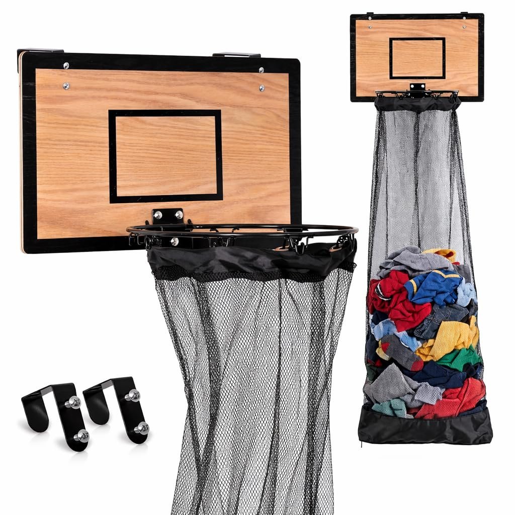 Over-the-Door Basketball Hoop Laundry Hamper
