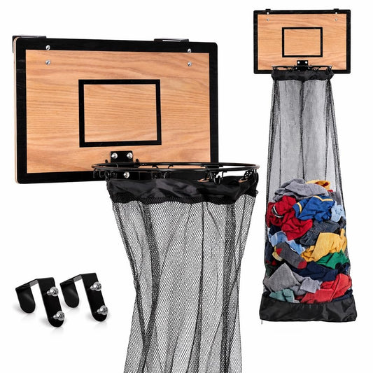 Over-the-Door Basketball Hoop Laundry Hamper