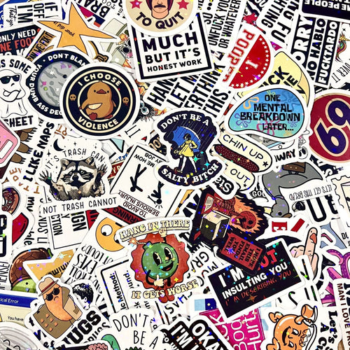 🔥130 Pcs Sarcastic and Funny Saying Stickers Pack-✨2026 New Razer Style✨
