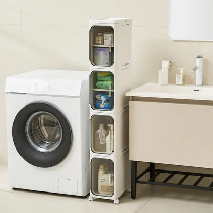 4-Tier Slim Plastic Storage Cabinet