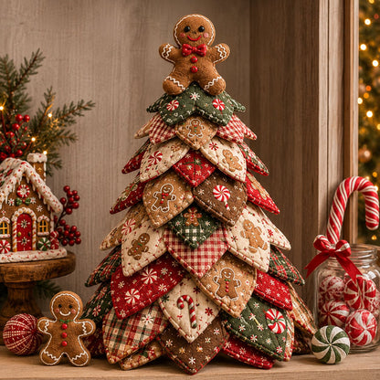 DIY Quilted Christmas Tree Kit – Handmade Fabric Holiday Tabletop Tree Decor