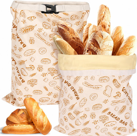 🏆#1 Bestselling - 🍞Reusable Organic Beeswax Natural Cotton Sourdough Bag, Homesteading Essentials Sourdough Bags with Sealing Zip to Keep Fresh
