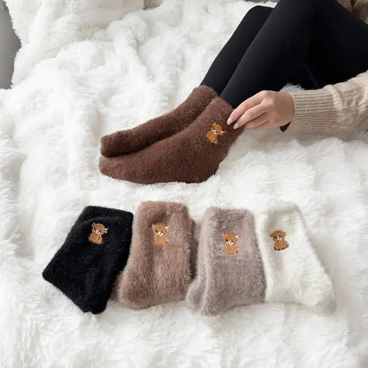 🎁Cute Highland Cow Cozy Fleece-Lined Hooded Sweatshirt🦬✨Perfect Gift for Her!