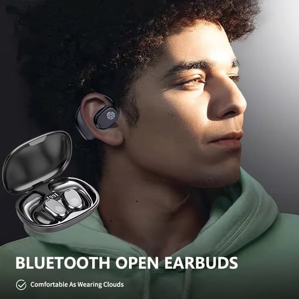 ⏰🔥True Powerful Bluetooth 5.4 Open Ear Earbuds, IPX5 Waterproof