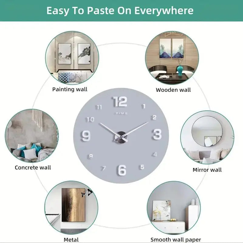 Creative DIY 3D Acrylic Digital Wall Clock