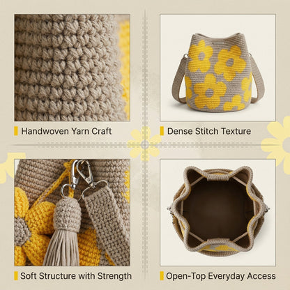🏆Last Day Promotion 49% OFF🧵🌸Handmade Crochet Flower Tote 🌼✨