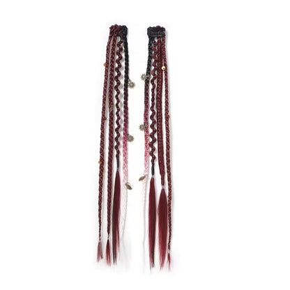 🔥🆕 2026 Boho Dreadlock Clip-In Hair Extensions 🌿 – 20" Braided Hair with Beads & Charms(✨2Pcs)