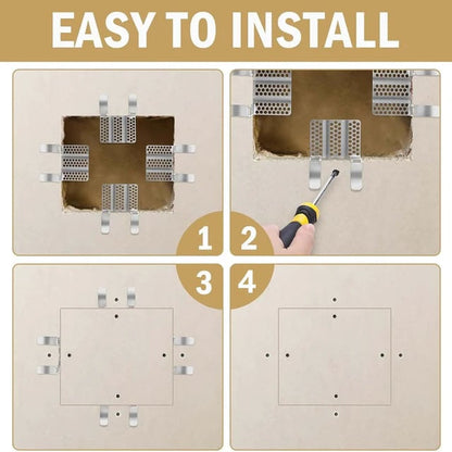 10pcs Drywall Fastener Clips, Stainless Steel Drywall Repair Clips with 20pcs Screws Fits 1/2" and 5/8" Panels
