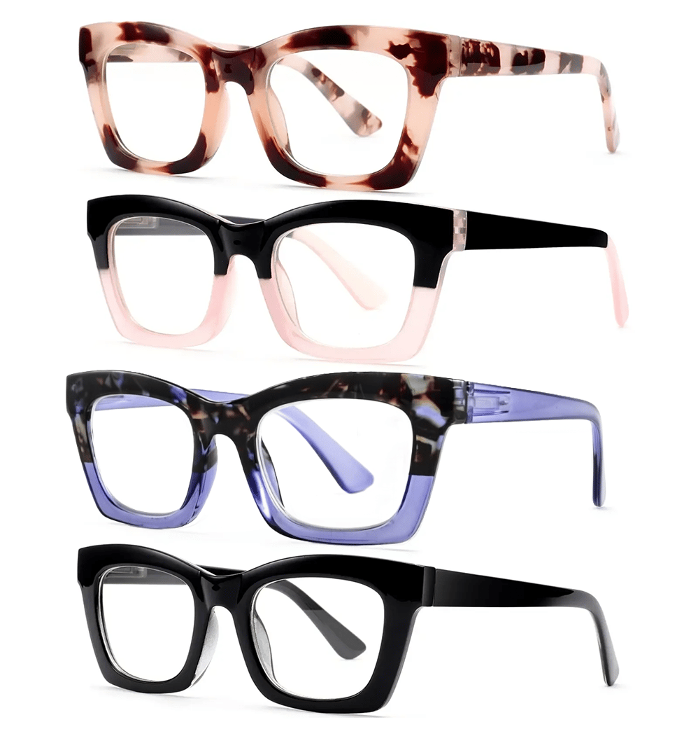 Hot Sale👓Anti Blue Light Glasses Set 4 Pairs Oprah Style Unisex Reading Glasses