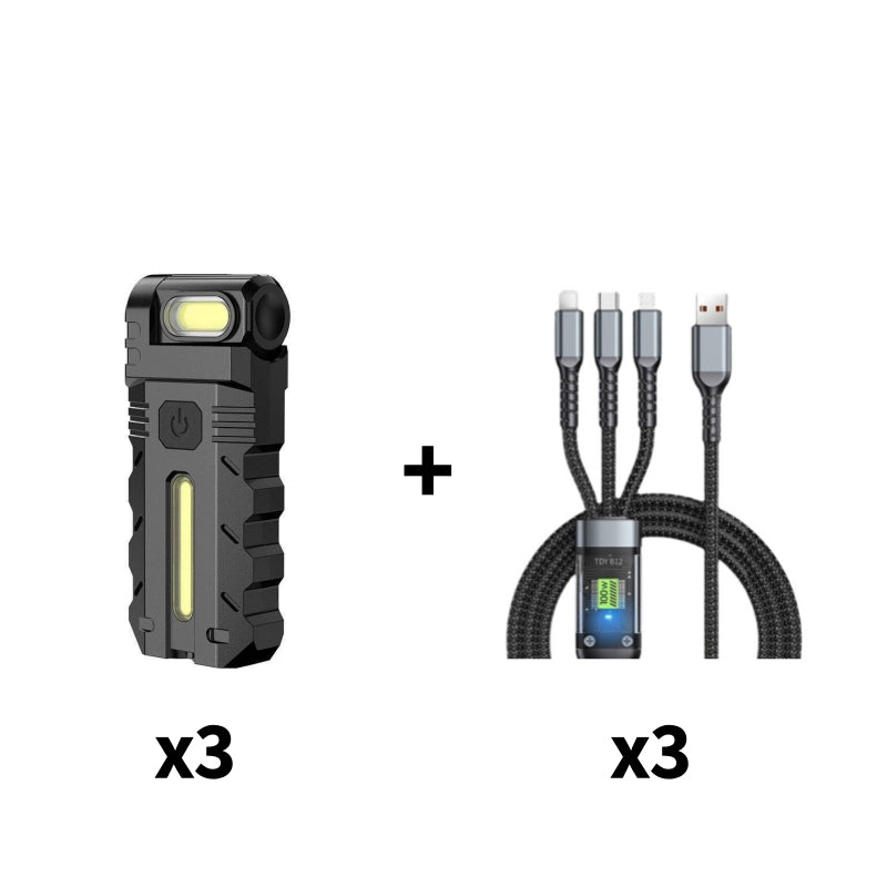 180° Rotating Head LED Work Light – Dual Beam, Magnetic Base & USB-C Rechargeable