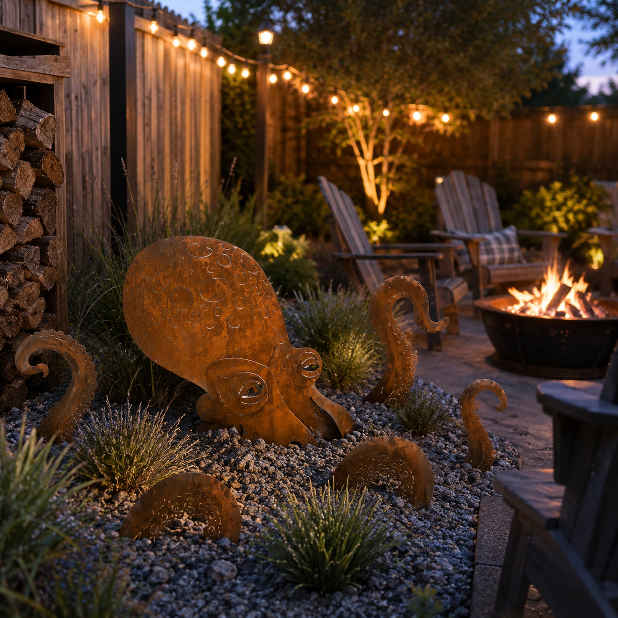 🔥Last Day 50% OFF🔥- 🐙Rust Patina Giant Squid Garden Sculpture