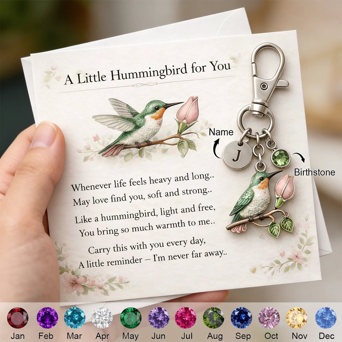 🐦A Little Hummingbird for You keychain🎁A Meaningful Mother's Day Gift Filled with Love & Comfort