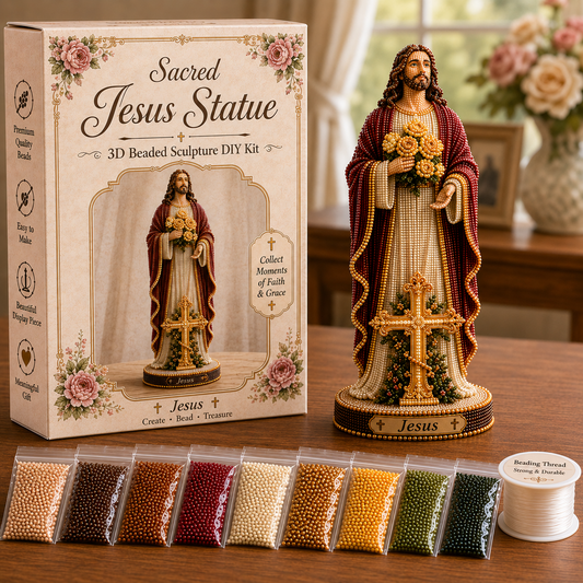 ✝️Sacred Jesus Statue 3D Beaded DIY Kit💕