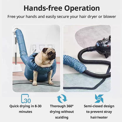 Dog Drying Bag – Quick Dry Pet Hair Drying Suit for Small, Medium & Large Dogs and Cats, 360° Air Circulation Grooming Accessory for Blow Drying (X-Large)