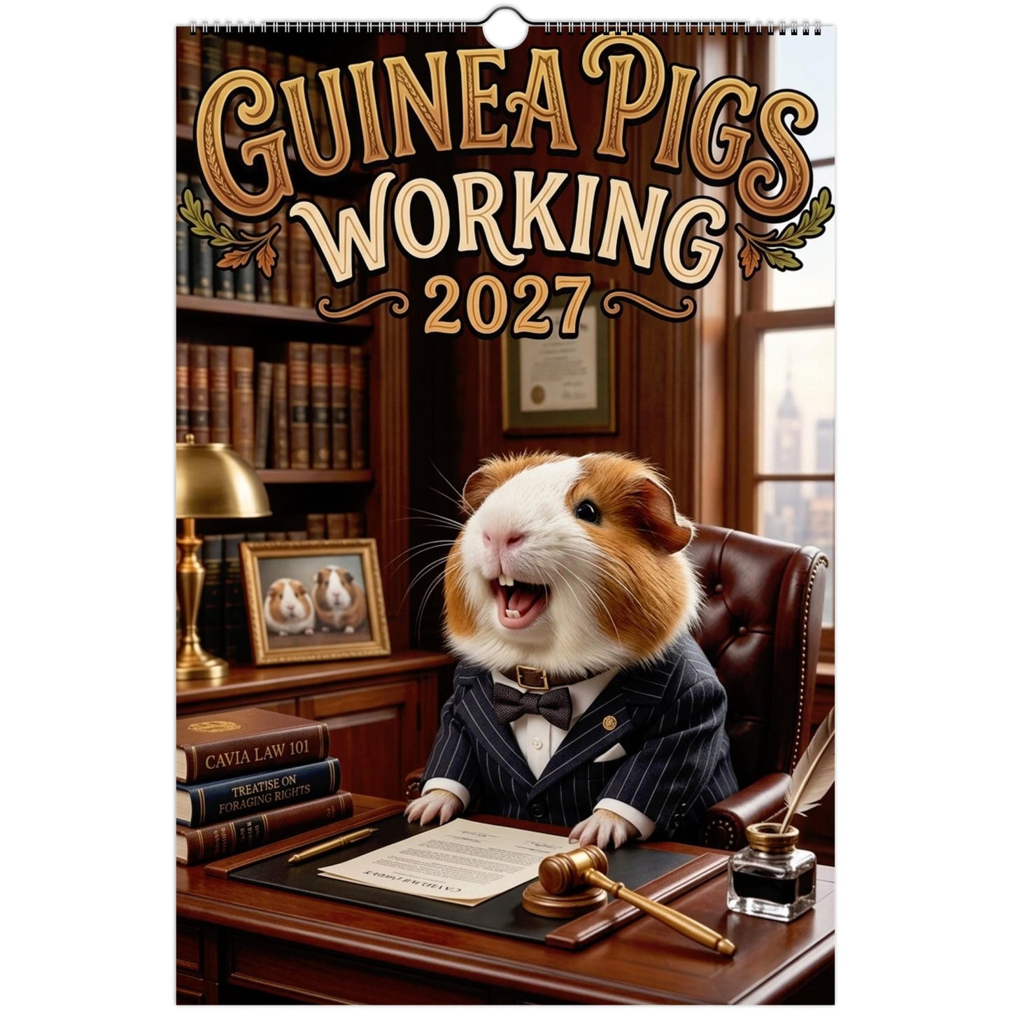 Funny Guinea Pig Wall Calendar 2027